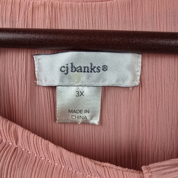 CJ BANKS Chic Ruffled Zip Cardigan Jacket Pink Womens Plus Sz 3X Dressy feminine - Picture 5 of 13